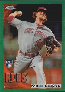 2010 Topps Chrome Wrapper Redemption Green Refractors Card #176 Mike Leake/599