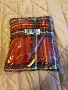 Victoria’s Secret VS PINK BLANKET Throw Plaid Red Black Green 50”x 60” NWT NEW - Picture 1 of 5