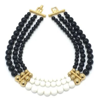Collar GIVENCHY Chapado en Oro Negro x Blanco/Dorado Hardware Foto 1 de 4