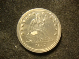 Cuarto de cuarto Libertad Sentada Sólida 1867 Proof Choice Muy Bonita Edición ARX - Imagen 1 de 4