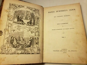 1840 DICKENS 'MASTER HUMPHREY'S CLOCK' 3 VOLS IN 2 1ST BOOK ED - Picture 1 of 12