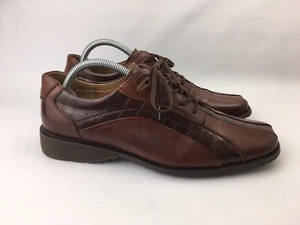 Zapato de vestir Oxford Stacy Adams para hombre marrón estampado animal 53309-200 talla 9 mediano - Imagen 1 de 11