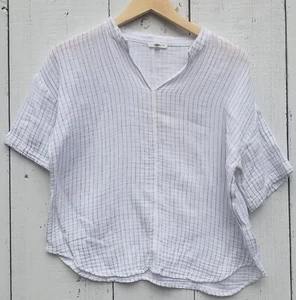 Eileen Fisher Women White 100% Organic Cotton Shirt Size XS - Picture 1 of 3