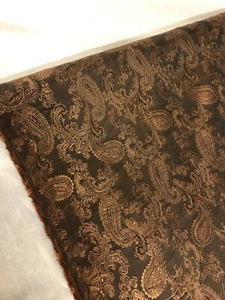 1 mtr zweifarbig braun Paisley Print Jacquard Stoff..58” breit (147cm) Kleid, Futter - Bild 1 von 2