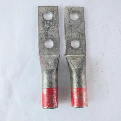 Blackburn LCN350 Compression Terminal Lug 2 Hole 1/2 Long Barrel 350 KCMIL Qty 2 - Image 1 of 3