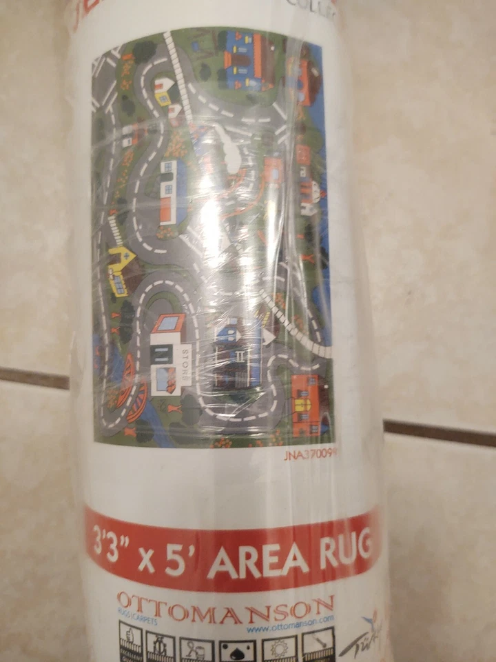 Alfombra de área de 3'3"x5' para jugar en carretera tiempo de conducción coche de calle niños mapa de la ciudad tiempo de diversión  Foto 1 de 2