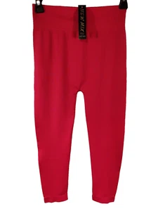 NWT New Mix Women's One Size Bright Pink Capri Leggings - Picture 1 of 8