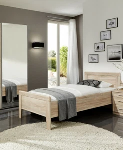 Komfortbett 100x200  Eiche säge. Einzelbett Gästebett Holzbett Seniorenbett Bett - Bild 1 von 2