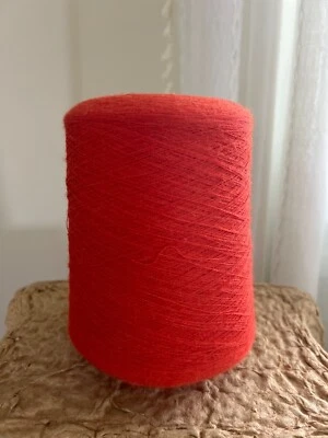 Very SOFT, Orange/Red color Cone 100% Peruvian Baby Alpaca #0weight  1lb. 2.8oz - Image 1 of 4
