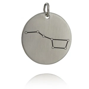 Big Dipper Charm - Stainless Steel - Engraved Stars Stargazing Constellation NEW - Picture 1 of 3