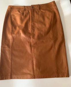 Ralph Lauren cognacfarbener Lederrock Gr.10 (38/40) neuwertig - Bild 1 von 9