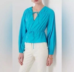 Top Derek Lam 10 Crosby Breanna Gathered talla 8 Nuevo con Etiquetas - Imagen 1 de 7