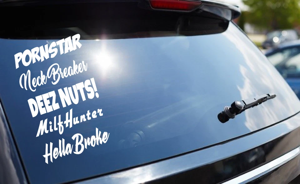 NECK BREAK CAR DECAL JDM STICKERS VINYL 5 LOT PACK DRIVEN FNNY LOW TUNER BOOST  - Image 1 of 1