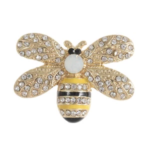 Metal Diamante & Enamel Bee Buttons with Shank - 30mm - Picture 1 of 1