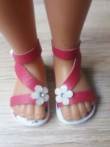 Chaussures pour poupées Chéries corolle ou RRFF, sandales fuchsia