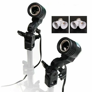 Fodoto 2Pcs Photography AC Socket Light Stand Mount Umbrella Holder +2 Splitters - Picture 1 of 6