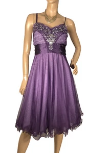 ⭐CITY CHIC SIZE S E PURPLE FIT & FLARE SPECIAL EVENTS DRESS LIKE NEW - Picture 1 of 12