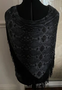 PATRIZIA PEPE VINTAGE long sleeved blue/black with fringe - Picture 1 of 3