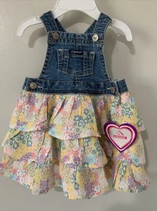 Nuevo Vestido Jersey JORDACH Mono Babero Talla 12 Meses Denim y Floral En Niveles - Imagen 1 de 16