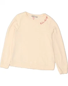 OASIS Womens Graphic Sweatshirt Jumper UK 14 Medium Off White Viscose BB38 - Picture 1 of 3
