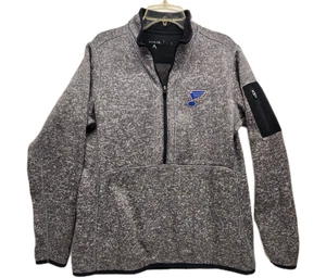 Women's Antigua St Louis Blues Heather Fleece Pullover 1/2 Zip Size Large - Picture 1 of 9