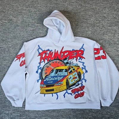Sudadera con Capucha PacSun Thunder Speed Club Racing Team 2022 Talla XL Blanco Estampado Gráfico Foto 1 de 4