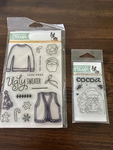 Simon Says Stamp! UGLY SWEATER & COCOA AND LOVE stamp Sets Christmas Mouse Santa - Picture 1 of 5