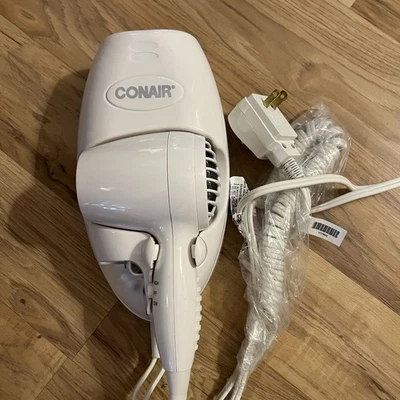 Conair 134R Wall Mounted Hair Dryer 1600 Watts White Tested 2 Speeds Pre Owned - Image 1 of 4