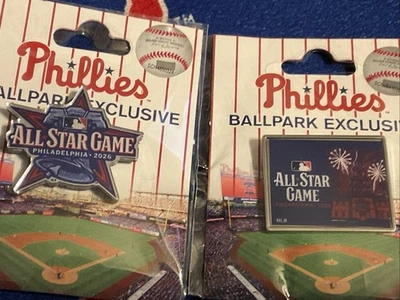 PHILADELPHIA PHILLIES CITIZENS BANK PARK EXCLUSIVE 2026 ALL STAR GAME 2 PINS SET - Image 1 of 4