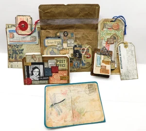 Junk Journal Add-Ons Handarbeit Etiketten Karte Umschlag Datei Klemmbrett Ephemera Set 1 - Bild 1 von 24