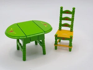 1980er Mattel • Sammlung "The Littles" • grüner Klapptisch & Stuhl - Bild 1 von 8