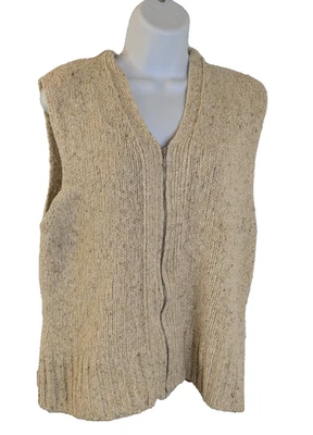 Talbot's, Feminino, Malha, Colete com Capuz, Bege, Tamanho XL - Imagem 1 de 3