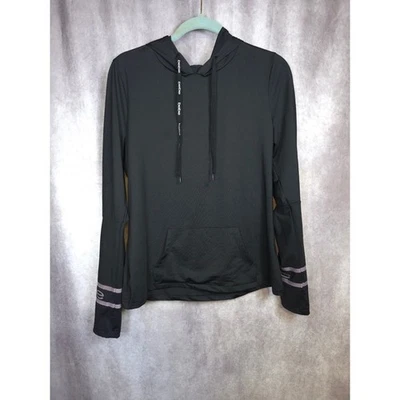 Bebe Sport Sudadera con Capucha Negra Codo Corte Manga Logo Ribete Ropa Activa Talla L Foto 1 de 4