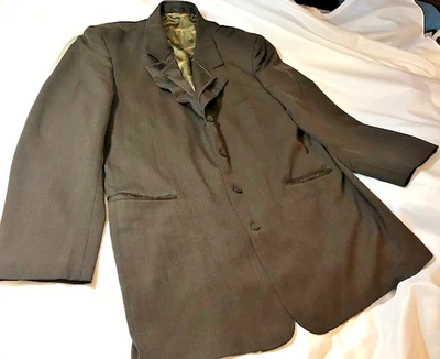 Blazer Stacy Adams Superlatives 150s 100 % poliéster marrón con puntadas superiores, talla 50L Foto 1 de 4