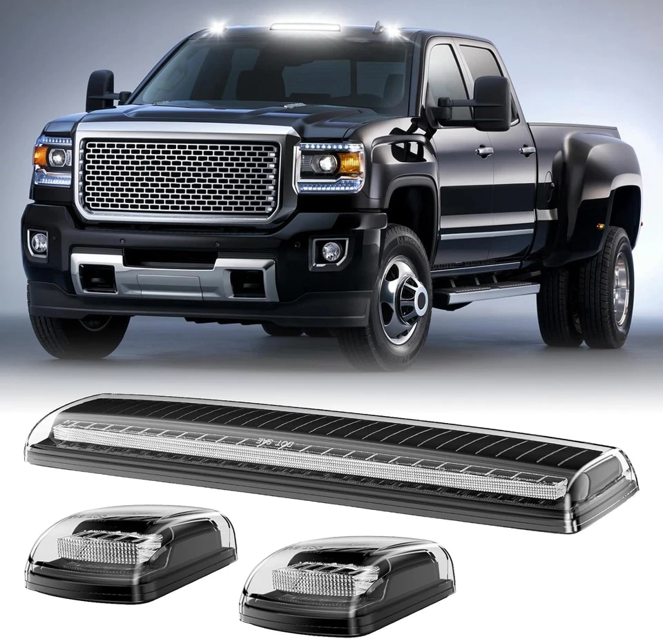 For Chevy Silverado GMC 2500HD 3500HD 2015-2019 White Cab Roof Marker LED Lights - Изображение 1 из 4