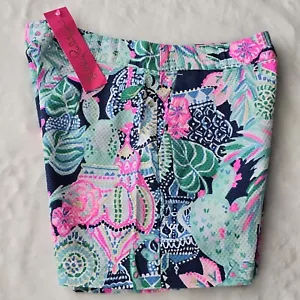 $78 Lilly Pulitzer Malie Stretch Shorts 0 XS Lookin Sharp Textured Beachy NWT - Picture 1 of 20