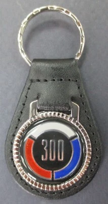 CHRYSLER 300 Leather #3366 Chrome Key Ring 1962 1963 1964 1965 1966 1967 1968 - Image 1 of 4
