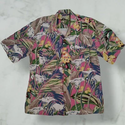 Reyn Spooner Aloha Hawaiian Shirt Size M Watercolor Floral Print - Изображение 1 из 4