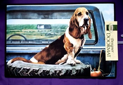 Felpudo Fiddler's Elbow Basset Hound perro-diseñador 18" x 27"-interior o exterior Foto 1 de 3
