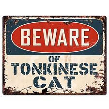Pp1563 Beware of Tonkinese Cat Plate Rustic Chic Sign Home Room Store Decor Gift