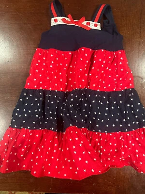 Niñas Cuatro de Julio, Patriótico, Algodón Goodlad Vestido Talla US 2T Foto 1 de 4