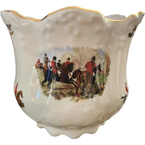 English Staffordshire Fine Earthenware The Hunt Planter Jardiniere - Imagen 1 de 6