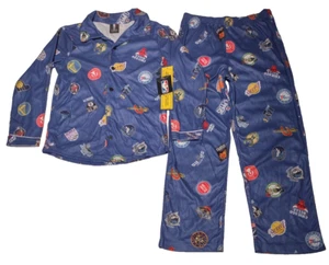 Ultra Game Youth NBA Official 2-Piece Medium Super Soft Button Down Pajamas Set - Picture 1 of 8