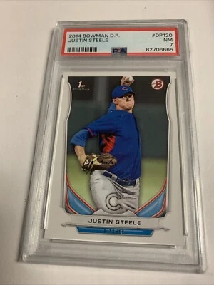 2014 Bowman DP #DP120 Justin Steele Chicago Cubs RC Rookie PSA 7 NM - Image 1 of 2