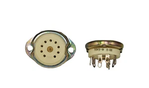 9 PIN PLK9-F CERAMIC TUBE SOCKET NOS FOR 12AX7  ECC83 EL84 OTK/RHOMBUS QTY-4 - Picture 1 of 7