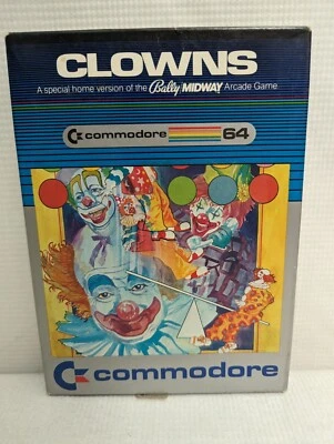 CLOWNS Commodore 64 Cartridge NIB Sealed Bally Midway1981 VTG C-64606 Rare Game - Image 1 of 4
