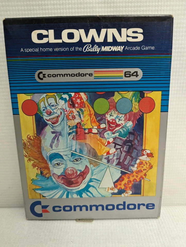 CLOWNS Commodore 64 Cartridge NIB Sealed Bally Midway1981 VTG C-64606 Rare Game - Image 1 of 4