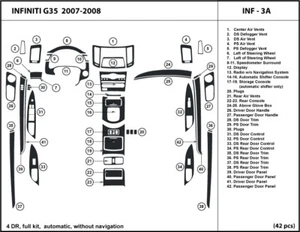 Carbon Fiber Dash Trim Kit for Infiniti G35 2007-2008 without Navigation System - Picture 1 of 1