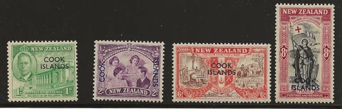 Cook Islands Scott #127-30, Singles 1946 Complete Set FVF MNH Cover