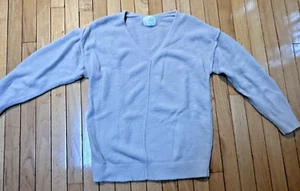Stylus Women Beige Nylon Size L V Neck Pullover Sweater - Picture 1 of 3